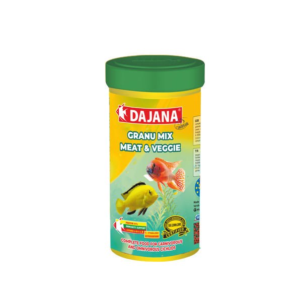 Dajana Granu Meat-Veggie Mix Akvaryum Balık Yemi 1000 Ml 500 Gr