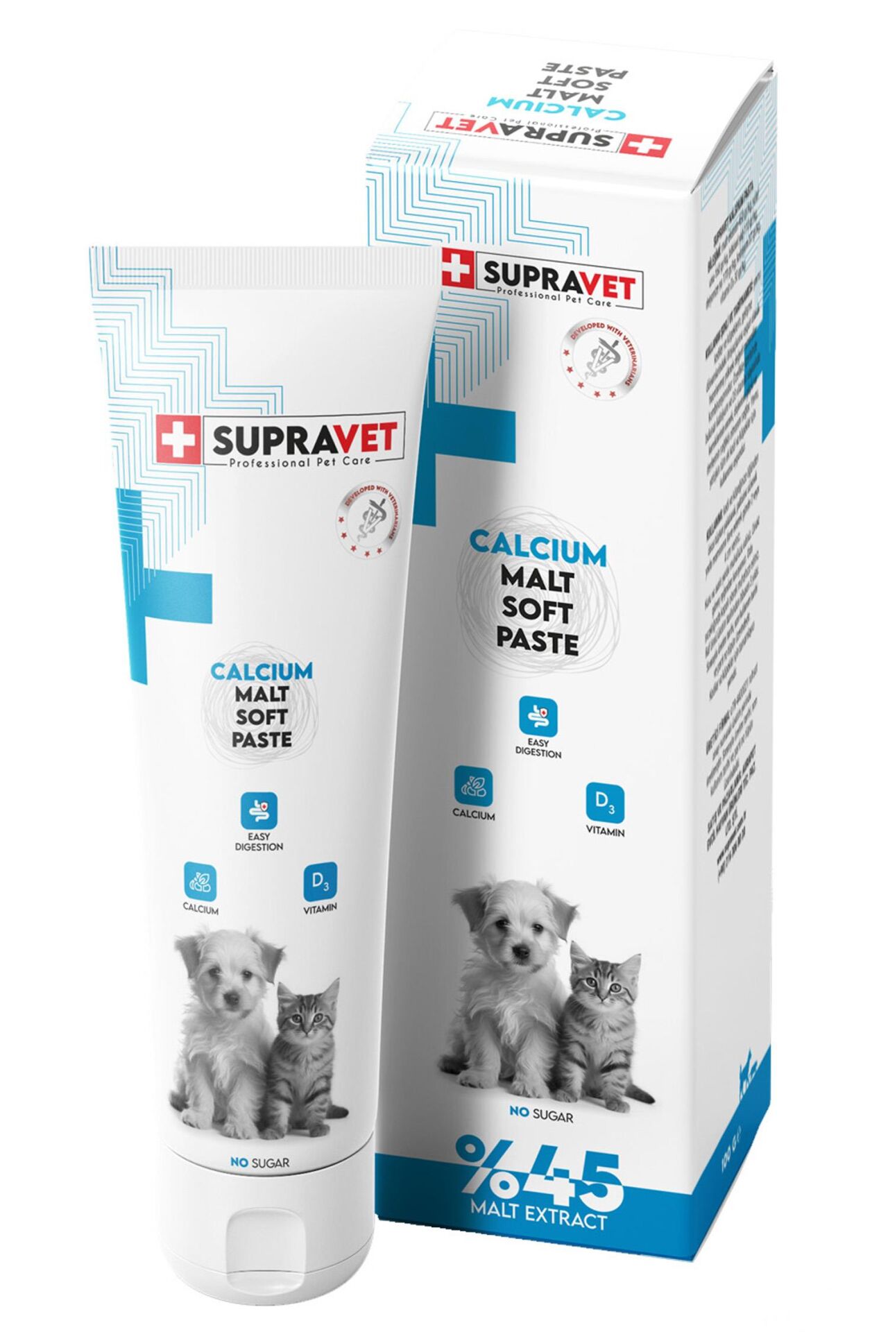 Supravet Calcium Kedi ve Köpekler İçin Kalsiyum Malt Paste 100 gr