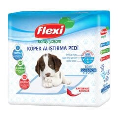 Flexi Kaydırmaz Bantlı Köpek Eğitim Çiş Pedi 10 Adet 55x60 Cm