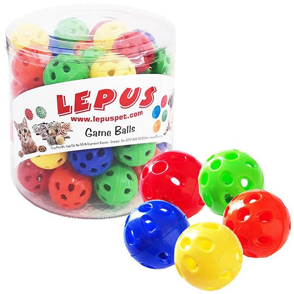 Lepus Zilli Yuvarlak Desenli Top Kedi Oyuncağı 50 Adet
