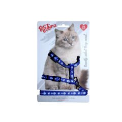 Natura Yetişkin Kedi Bel Tasması - Kılçık Ve Pati Mavi