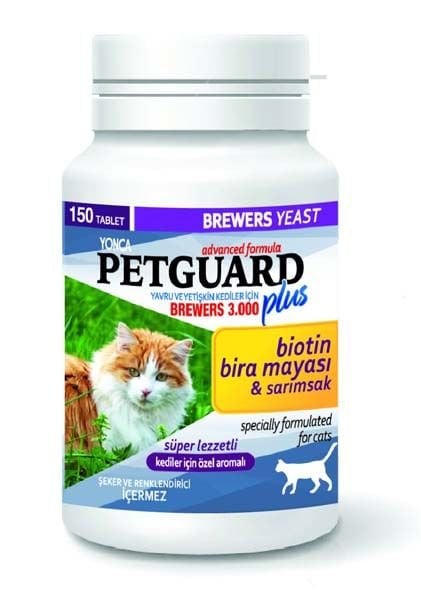 Petguard Biotin ve Sarımsaklı Bira Mayası Kedi Vitamini 150 Adet