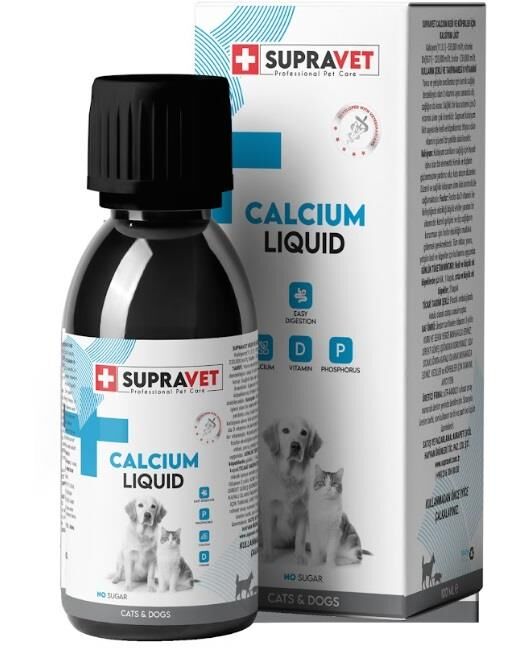 Supravet Calcium Kedi ve Köpek İçin Sıvı Kalsiyum Damla 100 ml