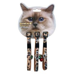 Eurocat Leopar Desenli Kedi Boyun Tasması 3 Adet 10 Mm 28 Cm