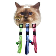 Eurocat Ekoseli Renkli Kedi Boyun Tasması 3 Adet 10 Mm 28 Cm