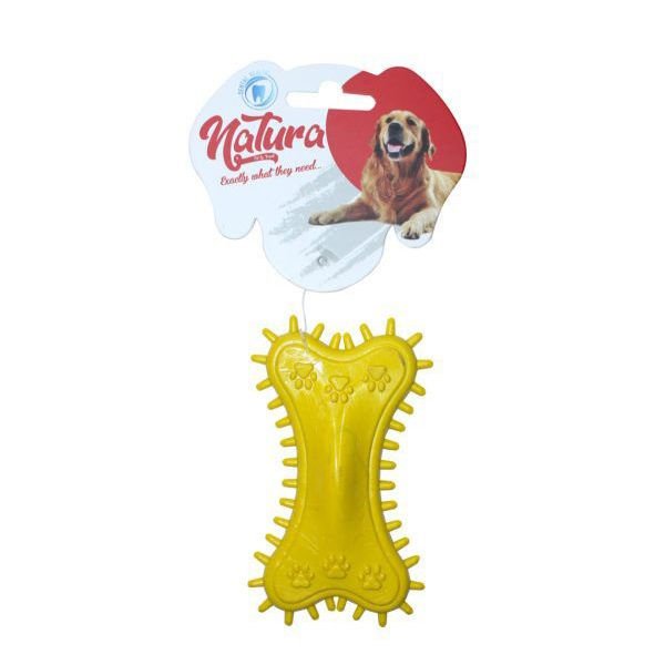 Natura Plastik Pati Desen Dikenli Kemik Köpek Oyuncak 11 Cm