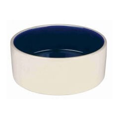 Trixie Renkli Kedi ve Köpek  Seramik Mama ve Su Kabı Beyaz/Lacivert 0.3 Lt 13 Cm