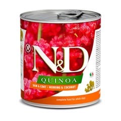 N&D Quinoa Skın Ringa Balığı ve Hindistan Cevizli Köpek Konservesi 285 gr