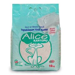 Alice Beyaz Sabunlu Topaklaşan İnce Taneli Kedi Kumu 10 Kg