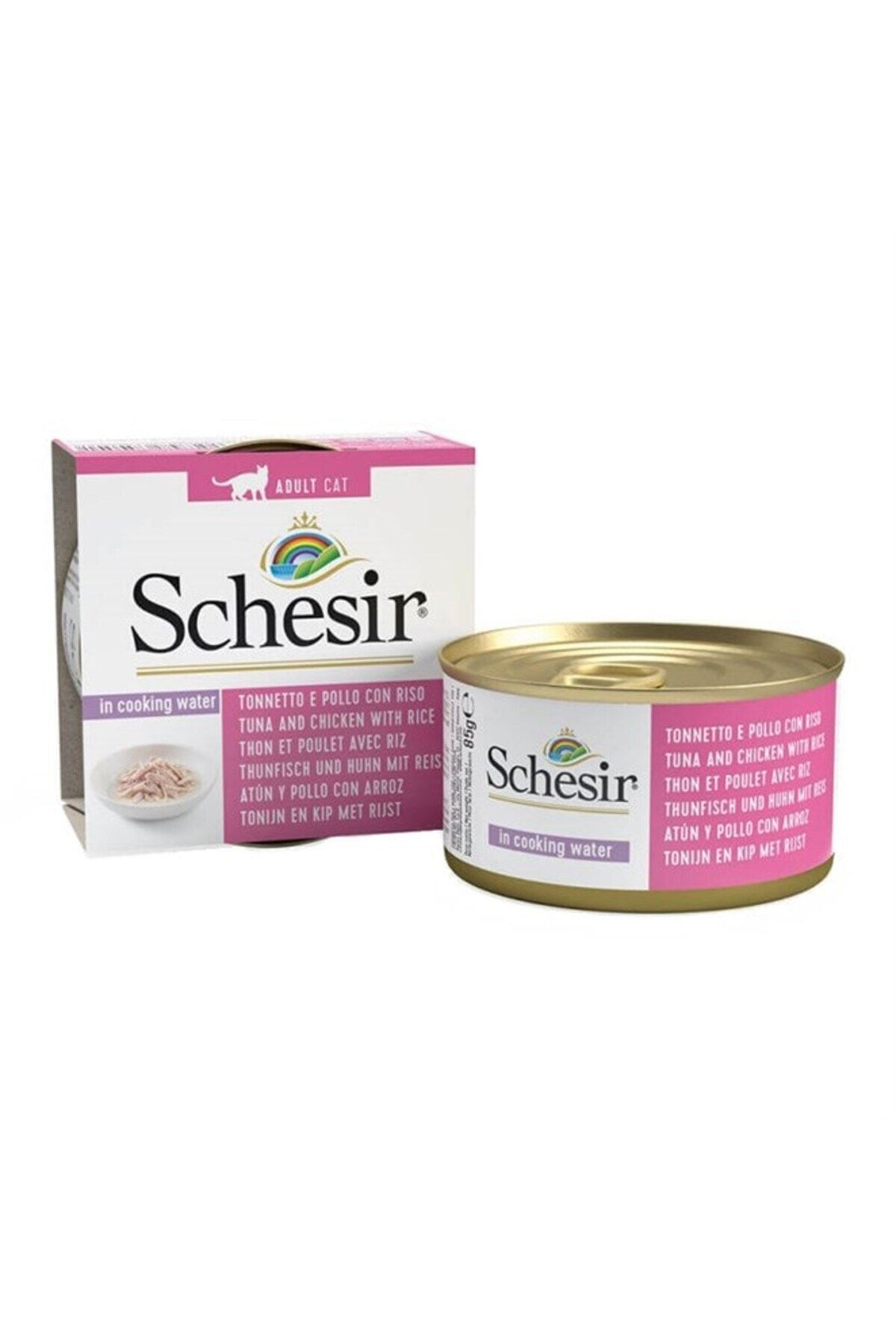 Schesir Ton Balıklı ve Tavuklu Naturel Kedi Konservesi 85 gr