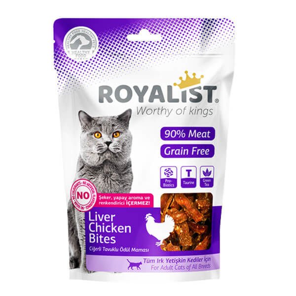 Royalist Tavuk ve Ciğerli Yumuşak Tahılsız Kedi Ödül Maması 80 Gr