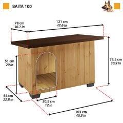 Ferplast Baita 100 Köpek Kulübesi Large 121x78x78.5 Cm