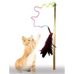 Matatabi Cats Ahşap Saplı Çubuklu ve Tüylü Kedi Oltası 50x70 Cm