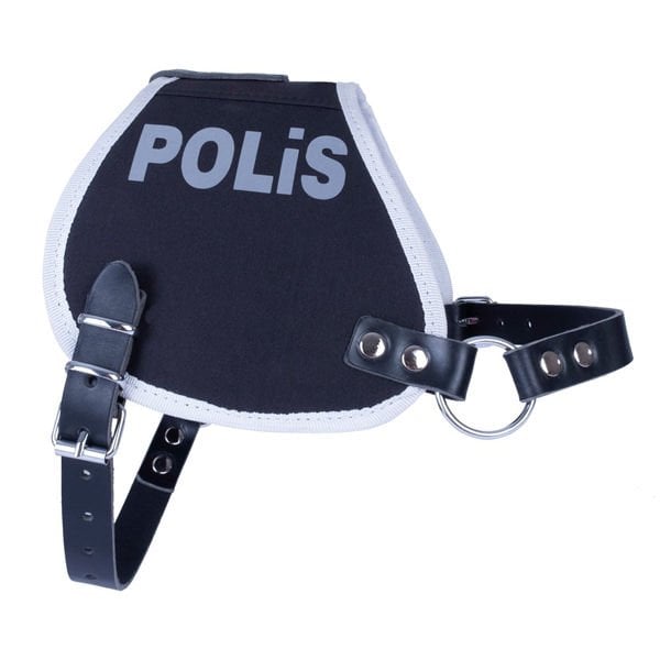 Doggie Görevli Köpek Polis Üniforma Köpek Göğüs Tasması Xlarge Siyah 2.5x70-80 Cm