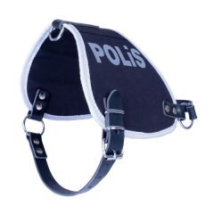 Doggie Görevli Köpek Polis Üniforma Köpek Göğüs Tasması Xlarge Siyah 2.5x70-80 Cm