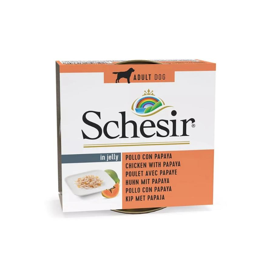 Schesir Jelly Tavuk ve Papaya Jöle İçinde Yetişkin Köpek Konservesi 150 gr