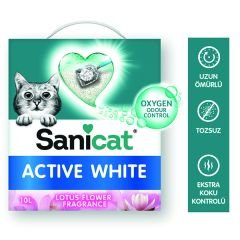 Sanicat Active White Lotus Çiçeği Kokulu Doğal Kedi Kumu 1 Adet 10 Lt
