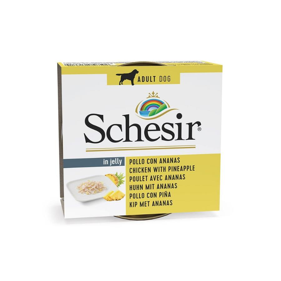 Schesir Jelly Tavuk ve Ananas Jöle İçinde Yetişkin Köpek Konservesi 150 gr