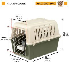 Ferplast Atlas 50 Köpek Taşıma Çantası Yeşil 55.5x81x59.5 Cm
