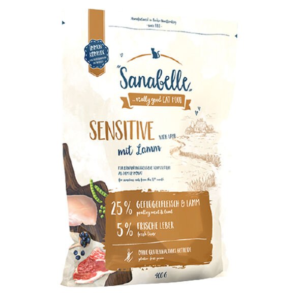Sanabelle Sensitive Gulutensiz Kuzulu Hassas Yetişkin Kedi Maması 400 Gr