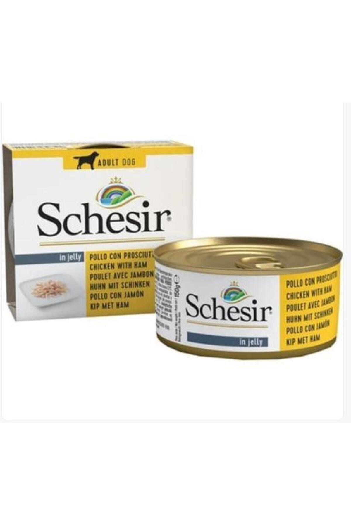 Schesir Jelly Tavuk Filetolu ve Domuzlu Jöle İçinde Yetişkin Köpek Konservesi 150 gr