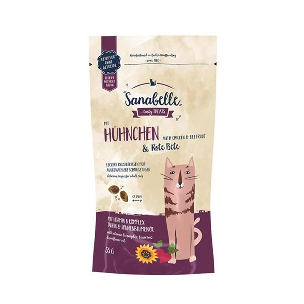 Sanabelle Crispies Tavuklu ve Pancarlı Kedi Ödül Maması 55 Gr