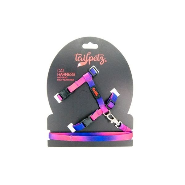 Tailpetz Harness Ayarlanabilir Kedi Göğüs ve Gezdirme Tasması Bavel 22-30 Cm