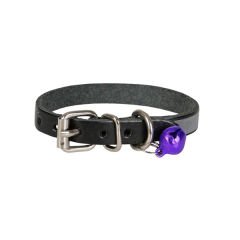 Cattie Reflektörlü Deri Kedi Boyun Tasması Small Siyah 1x16-20 Cm