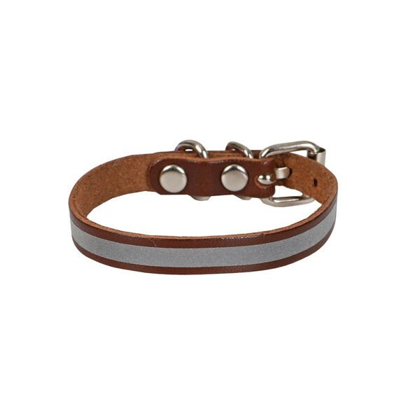 Cattie Reflektörlü Deri Kedi Boyun Tasması Small Kahverengi 1x16-20 Cm