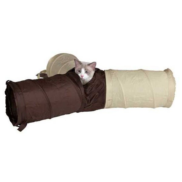 Trixie 3 Girişli Kedi Oyun Tüneli Gri/Beyaz 3x22x50 Cm