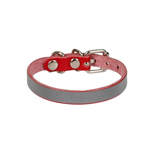Cattie Reflektörlü Deri Kedi Boyun Tasması Small Kırmızı 1x16-20 Cm