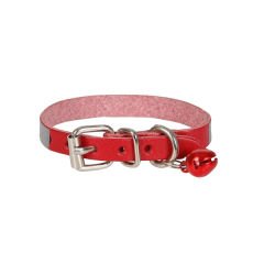 Cattie Reflektörlü Deri Kedi Boyun Tasması Small Kırmızı 1x16-20 Cm