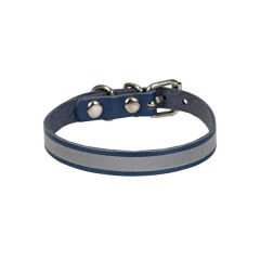 Cattie Reflektörlü Deri Kedi Boyun Tasması Small Royal Mavi 1x16-20 Cm