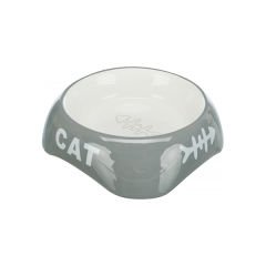 Trixie Seramik Kedi Mama ve Su Kabı Cat Kılçık Desenli 0.2 Lt 13 Cm