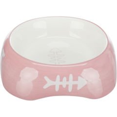 Trixie Seramik Kedi Mama ve Su Kabı Cat Kılçık Desenli 0.2 Lt 13 Cm