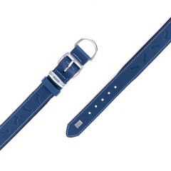 Doggie Comfort Deri Kemik Desenli Köpek Boyun Tasması Large Mavi 4x57-65 Cm