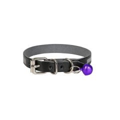 Cattie Reflektörlü Deri Kedi Boyun Tasması Medium Siyah 1x20-23 Cm