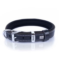 Doggie Comfort Deri Pati Desenli Köpek Boyun Tasması Small Siyah 2x30-35 Cm