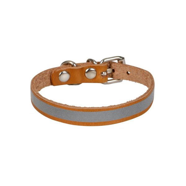 Cattie Reflektörlü Deri Kedi Boyun Tasması Medium Camel 1x20-23 Cm