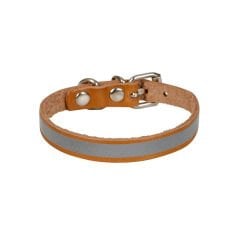 Cattie Reflektörlü Deri Kedi Boyun Tasması Medium Camel 1x20-23 Cm