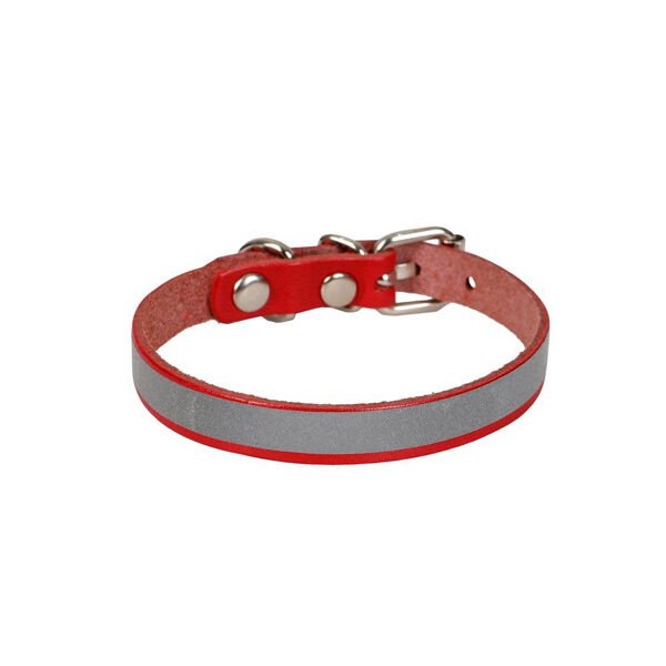Cattie Reflektörlü Deri Kedi Boyun Tasması Medium Kırmızı 1x20-23 Cm
