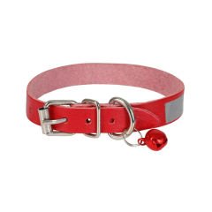 Cattie Reflektörlü Deri Kedi Boyun Tasması Medium Kırmızı 1x20-23 Cm