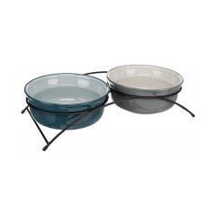 Trixie Kedi ve Köpek Seramik Mama Su Kabı Seti Gri/Mavi 2x1.60 Lt
