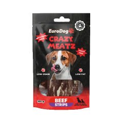 Euro Dog Crazy Meatz Şekersiz Biftekli Şerit Köpek Ödül Maması 100 Gr