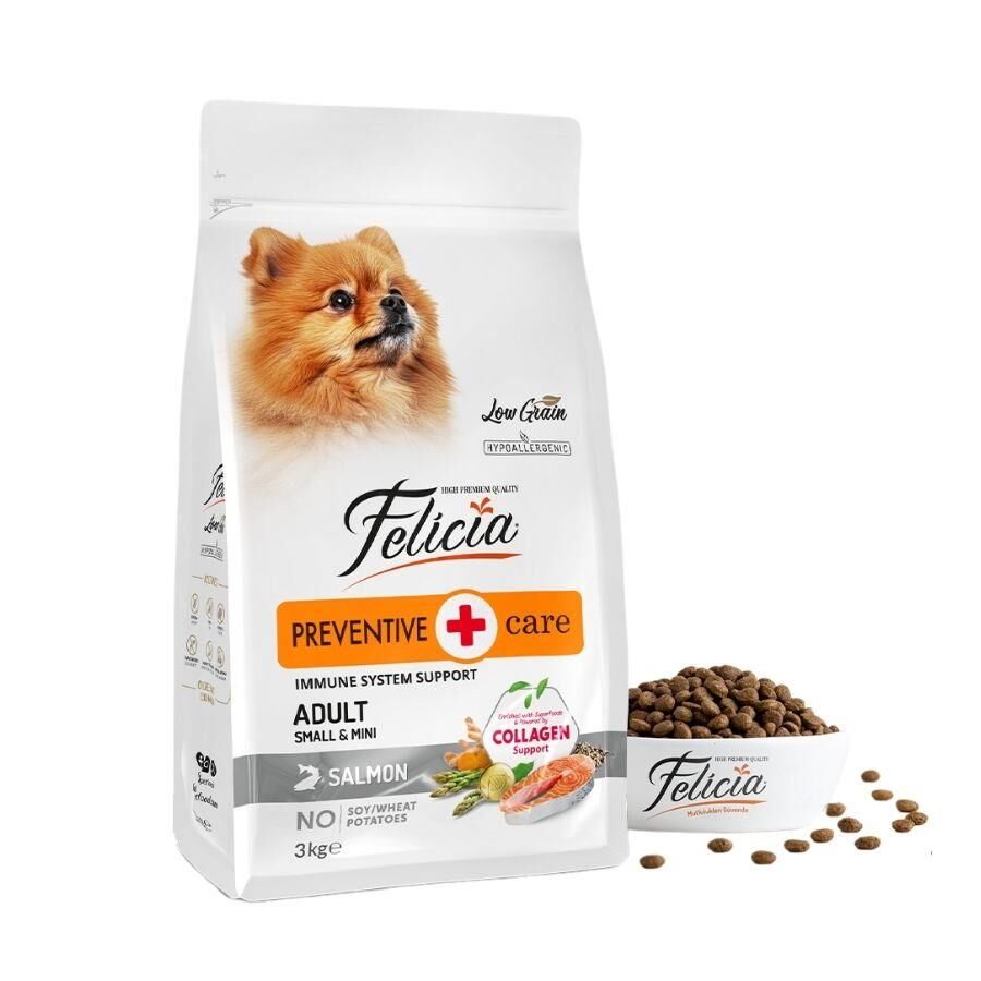 Felicia Mini Somonlu Düşük Tahıllı Hipoalerjenik Köpek Maması 3 kg