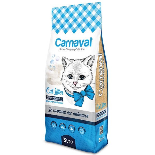 Carnaval Marsilya Sabunlu Topaklanan Bentonit Kedi Kumu İnce 5 Lt