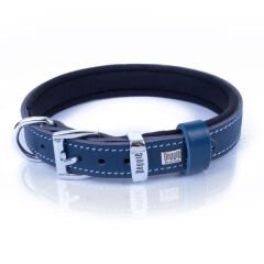 Doggie Comfort Deri Pati Desenli Köpek Boyun Tasması Small Mavi 2x30-35 Cm