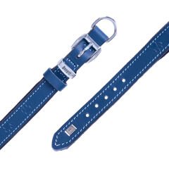 Doggie Comfort Deri Pati Desenli Köpek Boyun Tasması Small Mavi 2x30-35 Cm