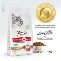 Felicia Kuzu Etli Az Tahıllı HypoAllergenic Yetişkin Kedi Maması 2 kg