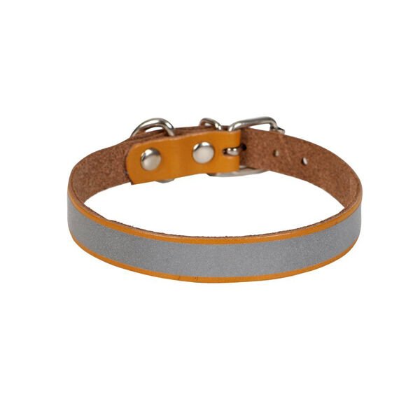 Cattie Reflektörlü Deri Kedi Boyun Tasması Large Camel 1.2x23-28 Cm